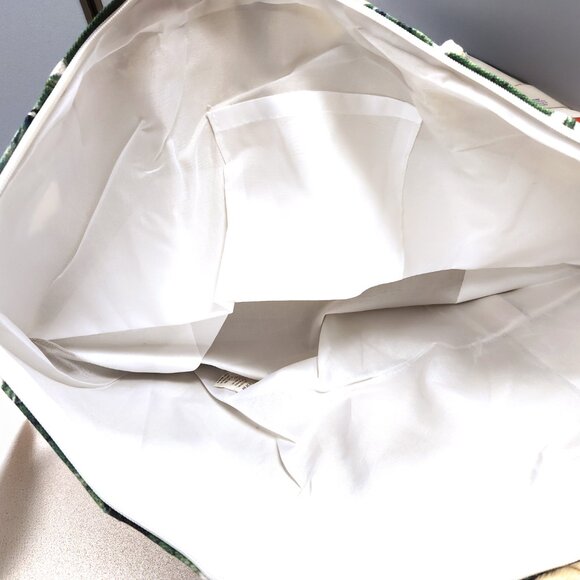 Canvas Tote Bag Large - NWT - Green Leaves Print - Picture 4 of 9